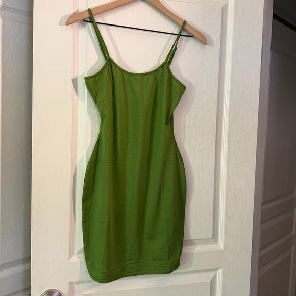 NWOT - Green Stretch Slip Dress - Size Small - Adjustable Straps - Picture 1 of 3